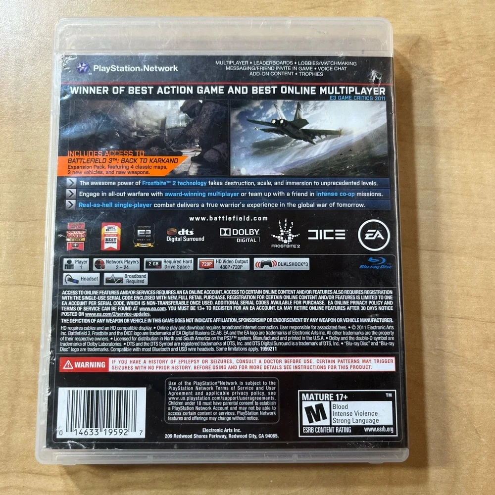 Battlefield 3 Premium Edition (Sony PlayStation 3, 2012) With Manual PS3 Game